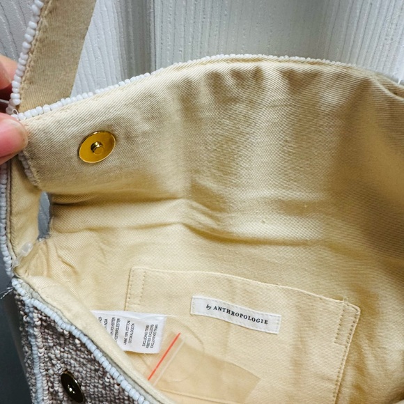 Anthropologie Tan and Cream Beaded Clutch - Picture 4 of 10